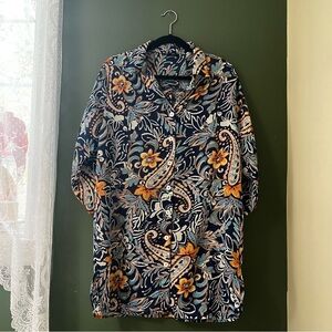Club z collection floral paisley beach cover up tunic size small